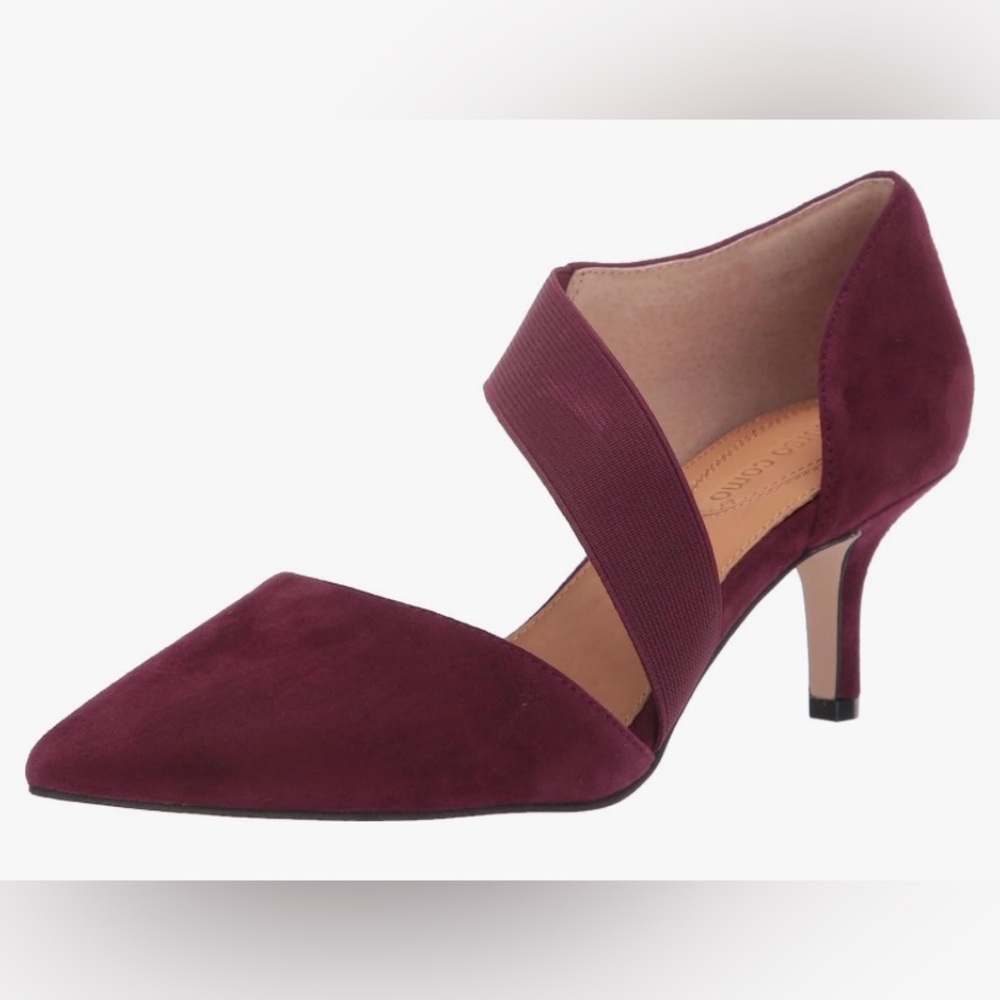 Corso Como suede pointy shoes with kitten heel.